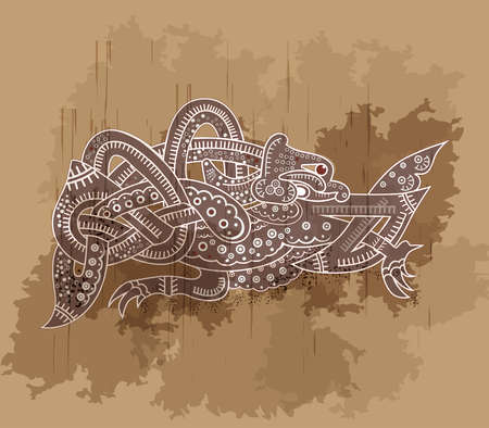 slavic grunge flying worm grunge on chalkboardのイラスト素材