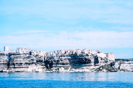 Beautuful seascape of Bonifacio in Corse, France.の写真素材