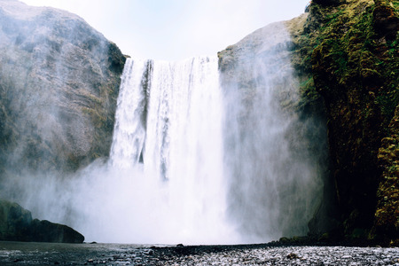 The famous Skogafoss waterfall in southern Iceland.