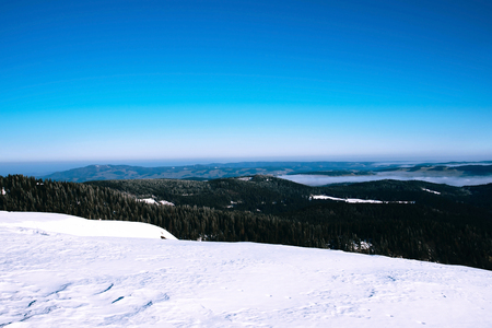 Winter landscape in the mountains.の写真素材