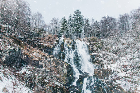 Todtnauer waterfalls at wintertime. Black forest, Germany Europeの写真素材