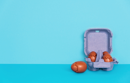 Easter composition with chocolate eggs.の写真素材