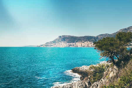Beautiful view of Monaco on sunny summer day.の写真素材