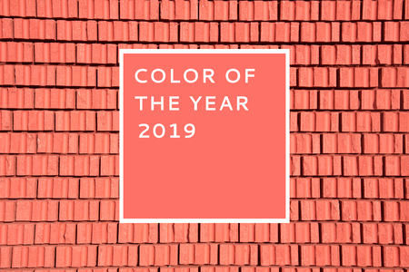 Brick wall texture as a background. Color of the year 2019.の写真素材