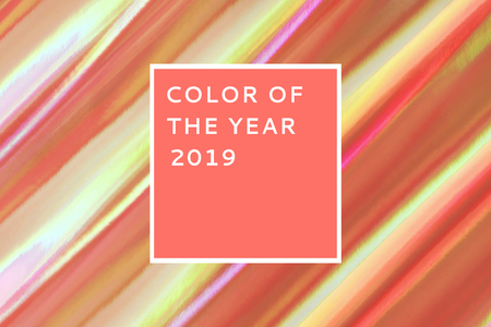 Multicolored background imitating hologram as trendy backdrop. Color of the year 2019.の写真素材