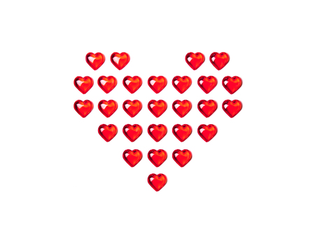 Red heart against white background. Valentines day theme with copy space.の写真素材