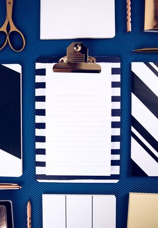 Part of a series detailing school supplies. Overhead shoot.の写真素材