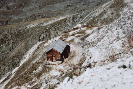 View of beautiful moody landscape in the Alps. Switzerland, Bella Tola.の写真素材