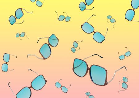 Retro sunglasses on minimal bright background. Summer concept.の写真素材