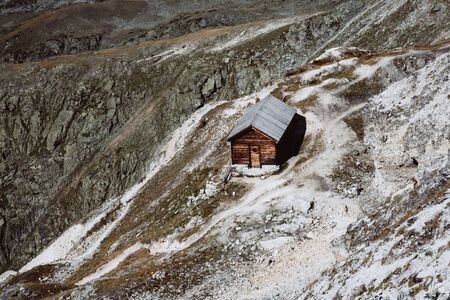 View of beautiful moody landscape in the Alps. Switzerland, Bella Tola.の写真素材