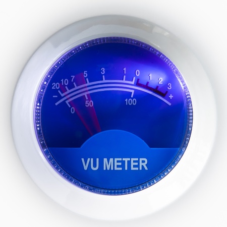 vu meter with blue background