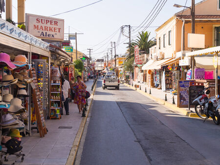 Tourist street in Sidari - Corfu (Kerkyra)のeditorial素材