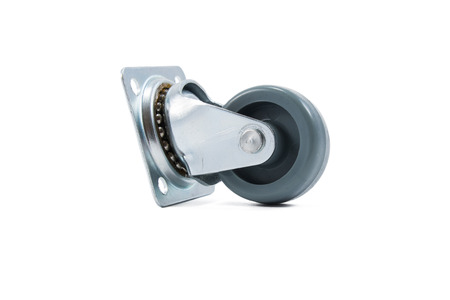 Small lying plastic and steel furniture wheel