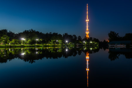 Tashkent Tv Tower at sunsetのeditorial素材