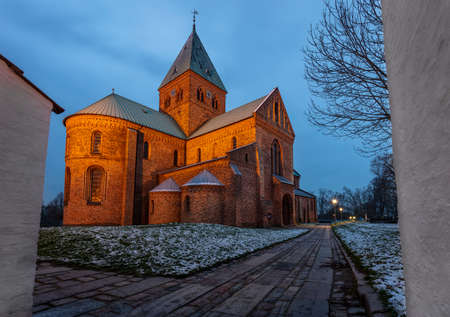 Sct. Bendts Church in Ringsted, Denmark at winter timeの写真素材