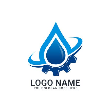 Water and gas logo design. Editable logo designのイラスト素材