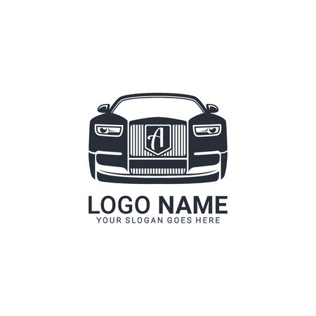 Luxurious car logo design. Editable logo designのイラスト素材