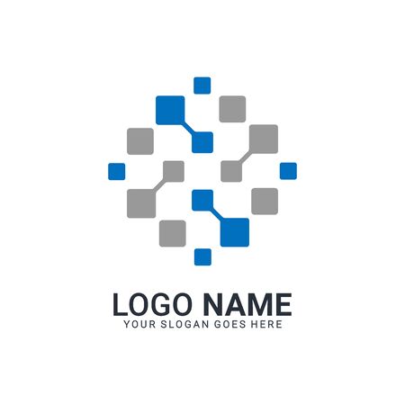Abstract digital technology symbol logo design.Modern dditable logo designのイラスト素材