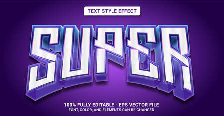 Text Style with Super Theme. Editable Text Style Effect. Graphic Design Element.のイラスト素材