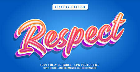 Text Style with Respect Theme. Editable Text Style Effect. Graphic Design Element.のイラスト素材