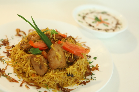 Chicken Biryani with Raitaの写真素材