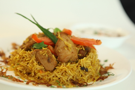 Chicken Biryani with Raitaの写真素材