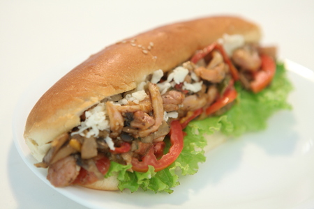 Juicy Hot Dogの写真素材