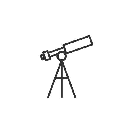 Telescope vector icon illustration. Astronomy science symbol magnify sign. Telescope isolated iconのイラスト素材