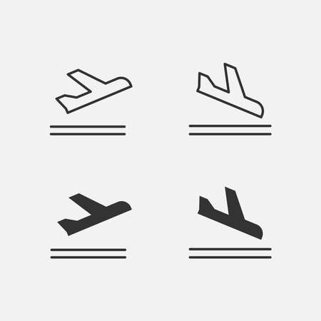 airplane vector icon. ravel, aircraft, transportation sign. flight, plane, sky, fly, transport, trip flat isolated symbol on grey backgroundのイラスト素材