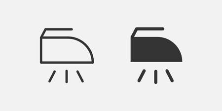 iron, ironing vector icon. laundry, household, housework, domestic, housekeeping, metal isolated symbol for web and mobile app on grey backgroundのイラスト素材