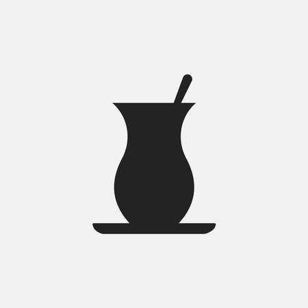 Tea cup vector icon for graphic and web design on gray backgroundのイラスト素材