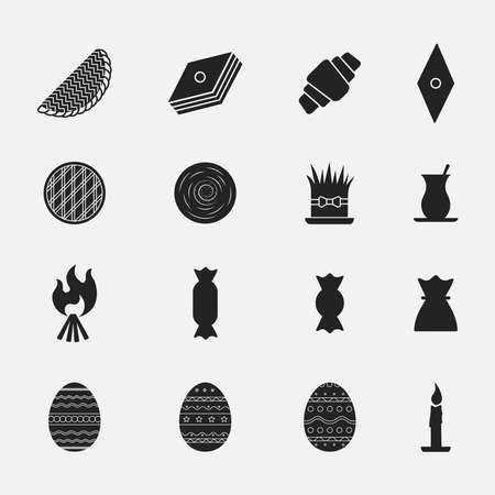 Set of Novruz - Azerbaijan traditional holiday symbols line icons. Modern solid symbol collection. linear style symbols vector eps10のイラスト素材