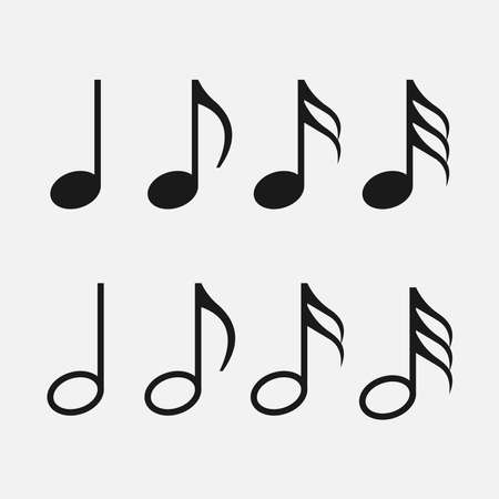 vector illustration of music note icons setのイラスト素材