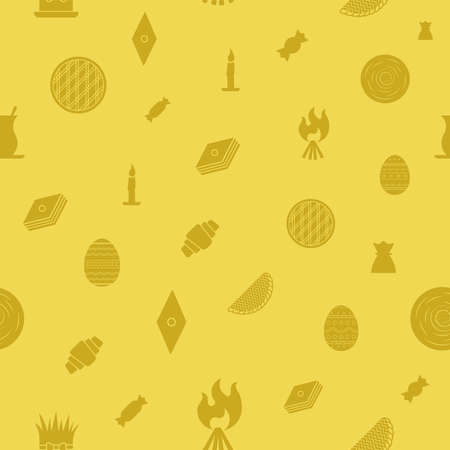 Vector seamless pattern of Nowruz attributes. Nowruz holiday pattern background.のイラスト素材