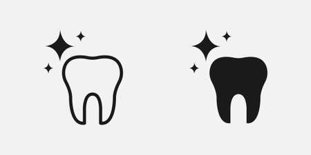 tooth icon vector for graphic, website and mobile app design. Flat design style on white backgroundのイラスト素材
