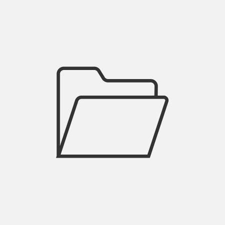 Folder line outline icon for website and mobile app on grey background. Vector illustrationのイラスト素材
