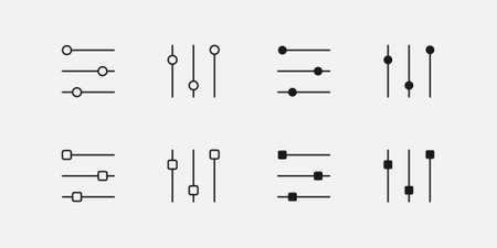 Settings icon. options, control, equalizer sign for web and mobile app on grey backgroundのイラスト素材