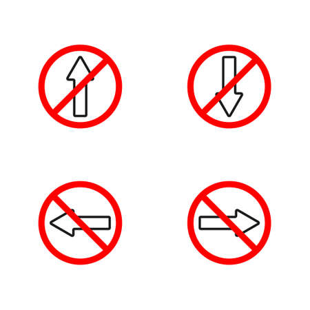 forbidden sign of arrow, danger, warning vector icon for web and mobile appのイラスト素材