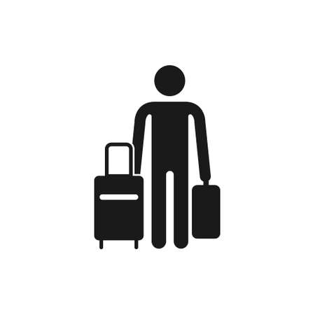 tourist, passenger, traveler icon. travel, tourism, vacation,trip, caucasian, adventure,journey, holiday sign vector for web and mobile appのイラスト素材