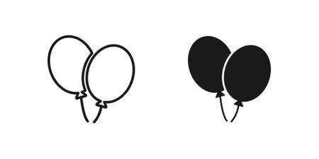 balloon, celebrate, holiday, birthday, celebration vector icon. color, happy, illustration, decoration, helium sign for web and mobile appのイラスト素材