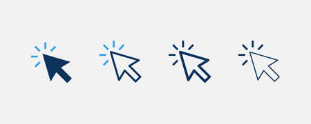 click icon set isolated symbol in different style illustration. select vector icons designed in filled, outline, line and stroke styleのイラスト素材