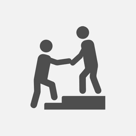 Help icon vector. Leader symbol. Climbing icon vector. Vector illustration style is flat iconic symbol. Designed for web and app design interfaces.のイラスト素材