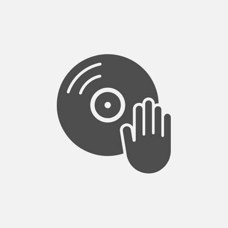 Dj icon. Dj vector symbol. Filled style sign for mobile concept and web design. Dj symbol illustration.のイラスト素材