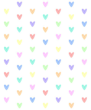 Seamless pattern design with colorful mini cute hearts. Modern style seamless heart pattern, light...