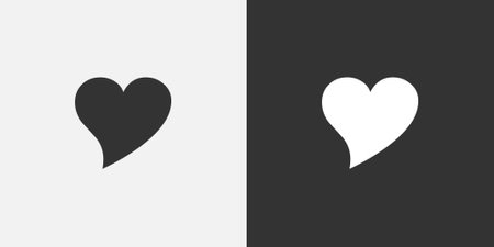 Heart, love vector icon. Black and white vector symbols for your design.のイラスト素材