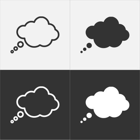 Speech bubble vector icon. Two color version on black and white background. Speech bubble outline vector iconのイラスト素材
