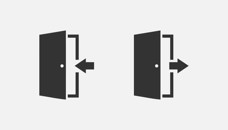 Log in and log out vector icon. Login and logout icon symbol. Entry and exit vector illustration on isolated background. Log in and log out sign for your designのイラスト素材