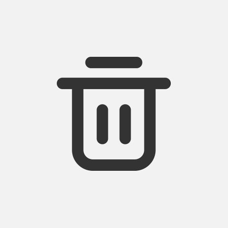Trash can vector icon. Trash icon symbol. Garbage vector illustration on isolated background. Dustbin sign for mobile concept and web designのイラスト素材