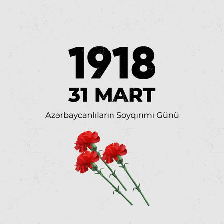 Day of Genocide of Azerbaijanis - March 31, 1918. Poster for the memory of the Azerbaijani people. Justice for Azerbaijan vector illustration posterのイラスト素材