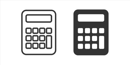 vector illustration of calculator icon set. Calculate icons vector isolated for graphic, website and mobile designのイラスト素材